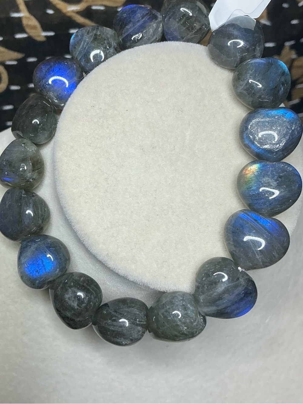 HQ Labradorite Puffy Hearts